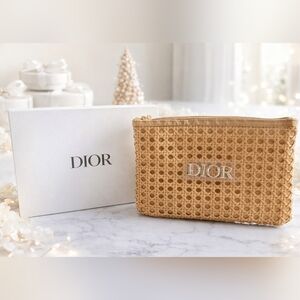 Dior Natural Tan Woven Cosmetic Pouch NEW GWP